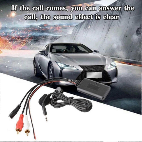 KINCJON 2Sets Car Bluetooth Module Wireless Music Adapter AUX Audio Cable Handsfree Microphone for AUX-IN Audio Input 1