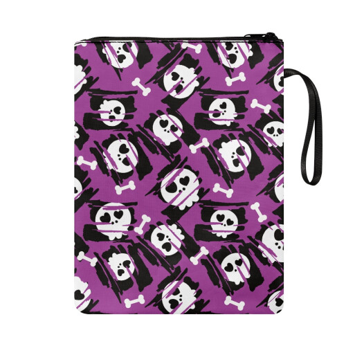 Skull Pattern Book Cover Zip Pouch – 1pc 1