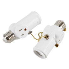 2 Pcs Light Socket to Plug Adapter,E26/E27 Light Bulb Outlet Socket Adapter,Sockets Support 3 Prongs Light Plug US Plug