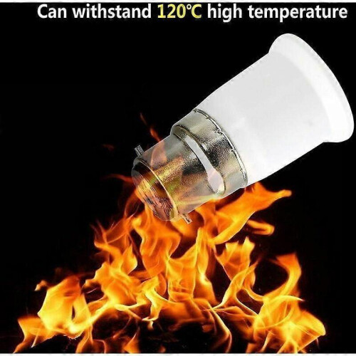 10pcs white PBT material high temperature resistant b22 bayonet to e27 screw socket adapter 2