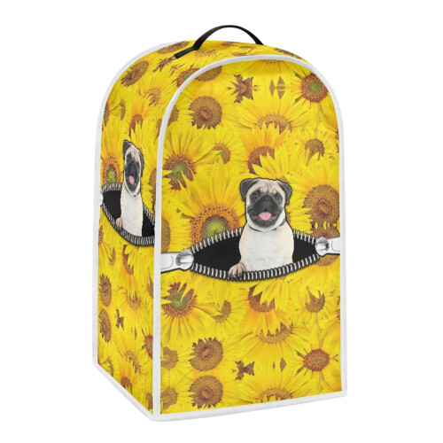 Durable Polyester Protective Case with Lightweight for Kitchen, Pug and Sunflower 1