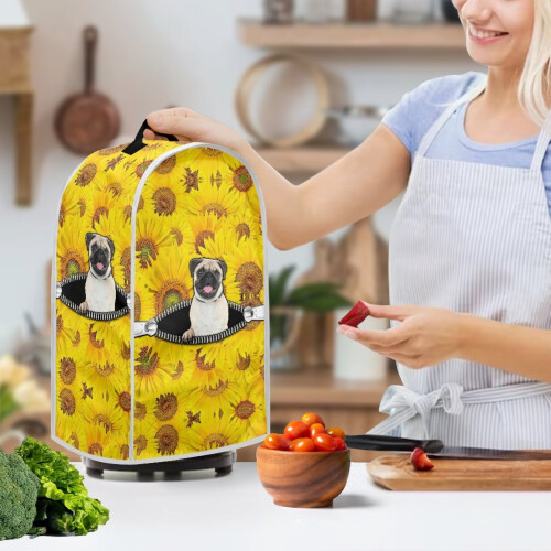 Durable Polyester Protective Case with Lightweight for Kitchen, Pug and Sunflower 2