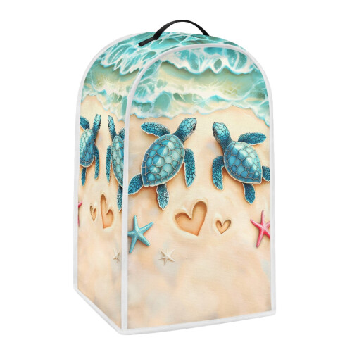 Turtle Heart Pattern Coffee Machine Dust Cover, Proof Stain for Kitchen Counter 1