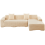 Housse extensible pour canapé d'angle beige (2 pièces) 4