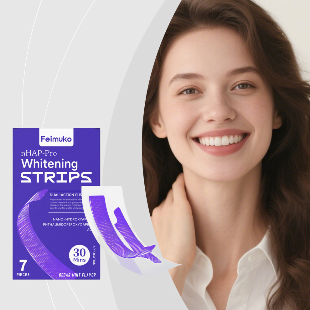 Creation-3C 7Pcs Purple-Shine Teeth Whitening Strips, Gentle Stain Removal
