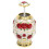 Egg-Shaped Automatic Toothpick Holder Gold & White with Red Flowers 1