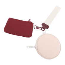Dual Pouch Keychain Wallet with Wrist Strap, 10cm Round & 12x7.5cm Square Style