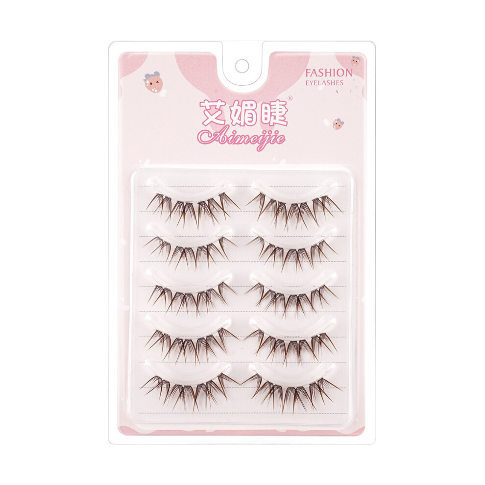 Roc-Electron Brown Natural False Lashes, C Curl, Lightweight