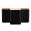 Cooks Professional Cooks Professional 3 Piece Square Kitchen Storage Set with Bamboo Lids | Black 3