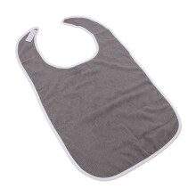 Senior Adult Bib Gray Adjustable Washable Clothing Protector for Meals & Care