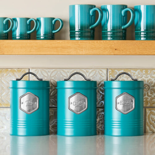 Cooks Professional Cooks Professional 3 Piece Kitchen Storage Set | Teal / Silver 1