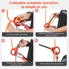 XINDA 9-Shape Rigging Descender Figure Belay Device Rock Climbing Cable Descent Device Downhill Rappelling Equipment Black