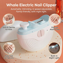 (Pearl White) Rechargeable Electric Nail Clipper for All Ages