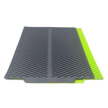 2X Drain Rack Silicone Dish Drainer Tray Large Sink Drying Rack Worktop Organizer Drying Rack for Dishes Tableware Grey