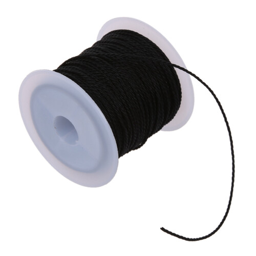2 Roll Black Waxed Cotton Necklace Beads Cord String 1mm HOT 2