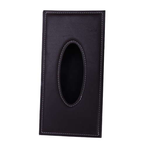 2X Portable Leather Rectangular Tissue Cover Box Holders Case Pumping Paper Hotel Home Car Gift Brown 2