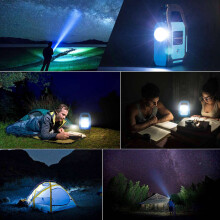2X 3 in 1 Solar USB Rechargeable COB LED Camping Lantern, Charging for Device, Waterproof Emergency Flashlight LED Light