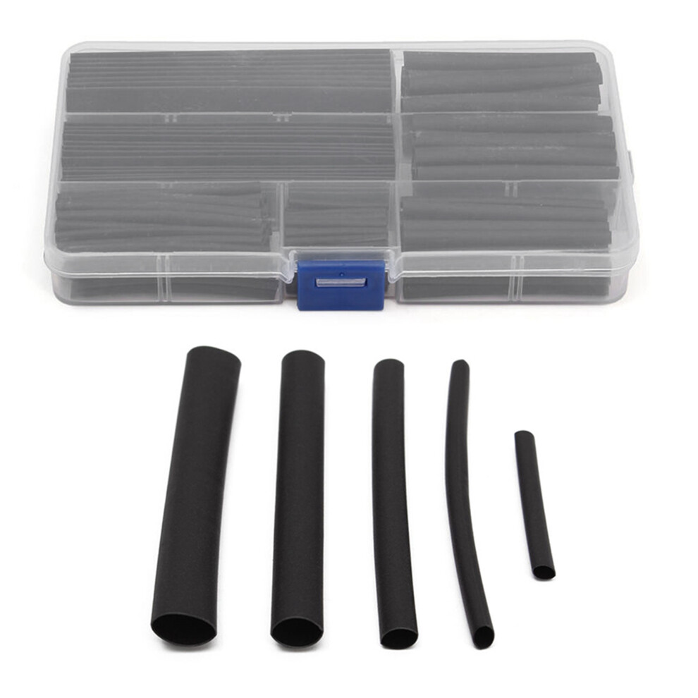 300Pcs Wire Black Case Set Heat Shrink Tubing Wrap Tube Assorted Sleeves 6031625827738