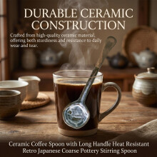 (Blue) Heat-Resistant Ceramic Coffee Spoon - 50 Char