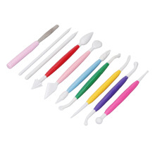 10PCS Plastic Cake Decorating Hand Tool Set for Fondant & Clay Art