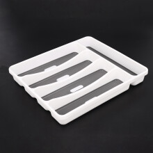 2X Bandeja para Cubiertos de Color Gris Recipiente de Recogida Contenedor 5 Compartimentos Forro de Agarre Suave Cubiertos de PláStico Caja de