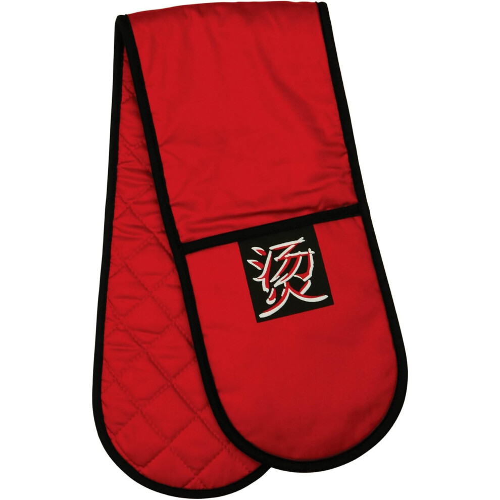 Premier Housewares Oriental 100% Cotton Double Oven Glove Red