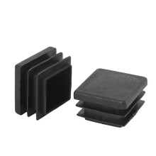 Chair Leg Plastic Blanking End Cap Square Tube Insert Black 20mmx20mm 100Pcs