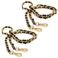 2X Chain Purse -Body Handtasche Schultertasche Gurt ErsatzzubehöR Hellgold + Schwarz120cm