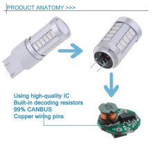 4X 7443, T20 LED Bulbs Red 900 Lumens Super Bright Turn Signals Light Brake Stop Parking Light