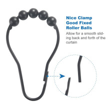 Shower Curtain Hooks Rings Metal Shower Curtain Hooks Rings for Bathroom Shower Rods Curtains Set of 24 Black