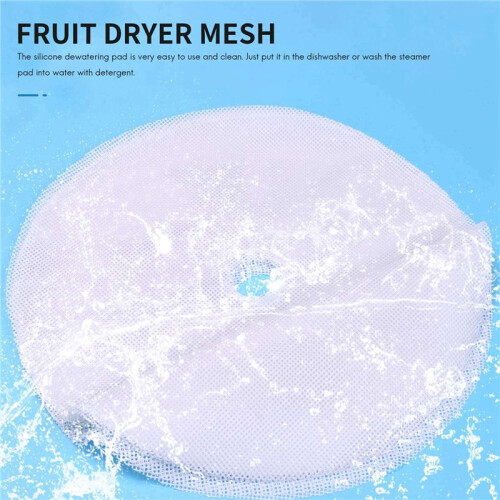 16 Pcs Round Silicone Dehydrator Sheets, Non-Stick Fruit Dehydrator Mats, Reusable Steamer Mat Mesh Sheet