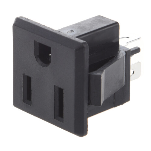 2X AC 125V 15A Panel Mount US Outlet Power Socket Black 1