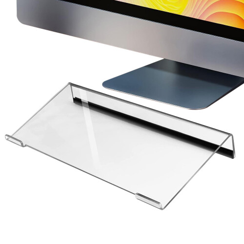 Clear Acrylic Keyboard Stand Adjustable Riser with Ergonomic Tilted Design for Desk Office Home