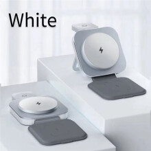 3 In1 Foldable Magnetic Wireless Charger Stand for for 12-15 for Watch 8/7/6 Airpods Charging Station B