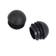 4 Pcs 25mm Dia Plastic Round Tube Inserts End Blanking Caps Black