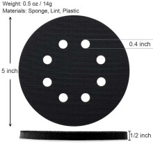 4 PCS 5 Polegadas (125 Mm) Almofada de Interface de Esponja Macia de 8 Furos para Almofadas de Lixa e Discos de Lixa de Gancho e Loop