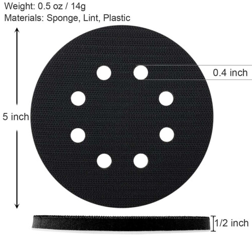 4 PCS 5 Polegadas (125 Mm) Almofada de Interface de Esponja Macia de 8 Furos para Almofadas de Lixa e Discos de Lixa de Gancho e Loop