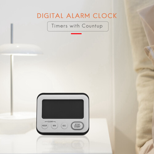 3X Digital Kitchen Countdown Timer: Teachers Classroom Counter Large LCD Loud Magnetic Clip Kids Simple Clock 1