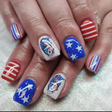 4th July Skull Nail Art for Beginners