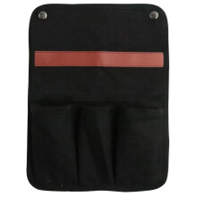(Black) Portable Beach Chair Organizer - Large Snack Bag