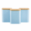 Cooks Professional Cooks Professional 3 Piece Embossed Kitchen Storage Set with Bamboo Lids | Blue 3
