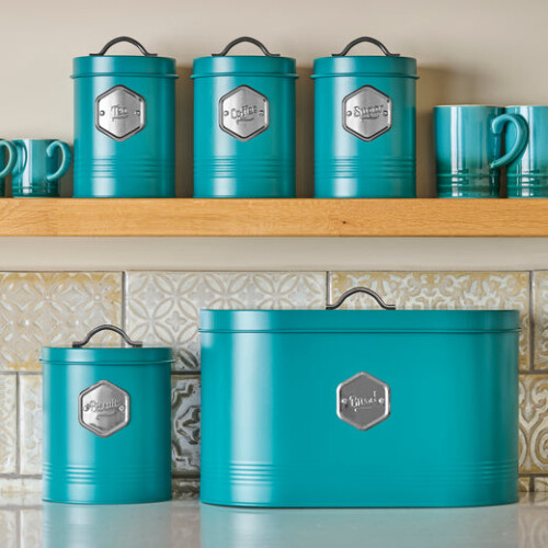 Cooks Professional Cooks Professional 5 Piece Kitchen Storage Set | Teal / Silver 1
