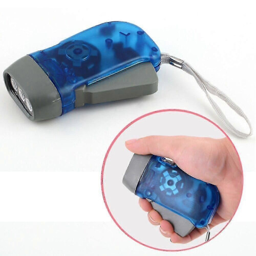 3x Led Hand Pressing Flashlight Dynamo Crank Power Wind Up Torch Camping Light 1