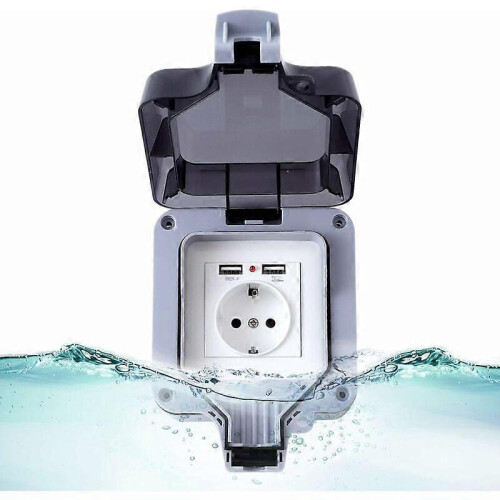 IP66 waterproof socket, outdoor wall waterproof socket, indoor and outdoor dustproof wall socket housing - 1