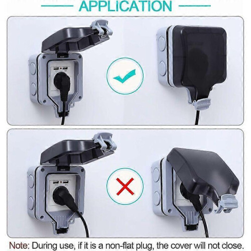IP66 waterproof socket, outdoor wall waterproof socket, indoor and outdoor dustproof wall socket housing - 2