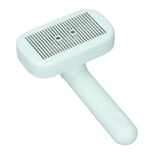 Self Cleaning Pet Shedding Brush with Negative Ion Pin Comb – Green, Battery Included