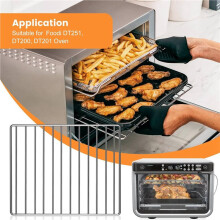 2X Luftfritteusen-Gestell für Foodi DT201 DT251, Edelstahl, Ersatzteile für Luftfritteusen, Drahtgitter, Grillroste, Tablett