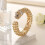 Pulseira vintage de resina com leão e strass (1 peça) 4