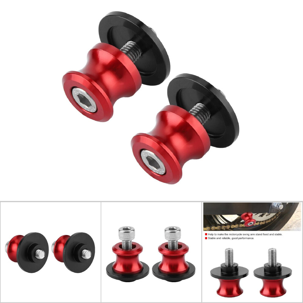 Hard Anodised Aluminium Swingarm Bobbins Red 7293282724754