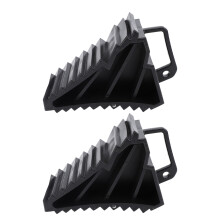 2pcs PE Wheel Chocks with Handles, 140x95x78mm Anti-Slip Parking Blocks